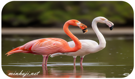 لون طائر النحام ورديًا لون طائر النحام ورديًا